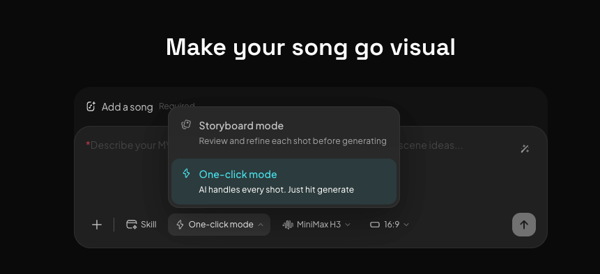 Choose a generation mode