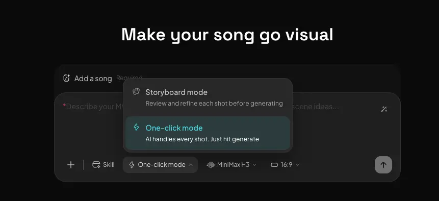 Choose a generation mode