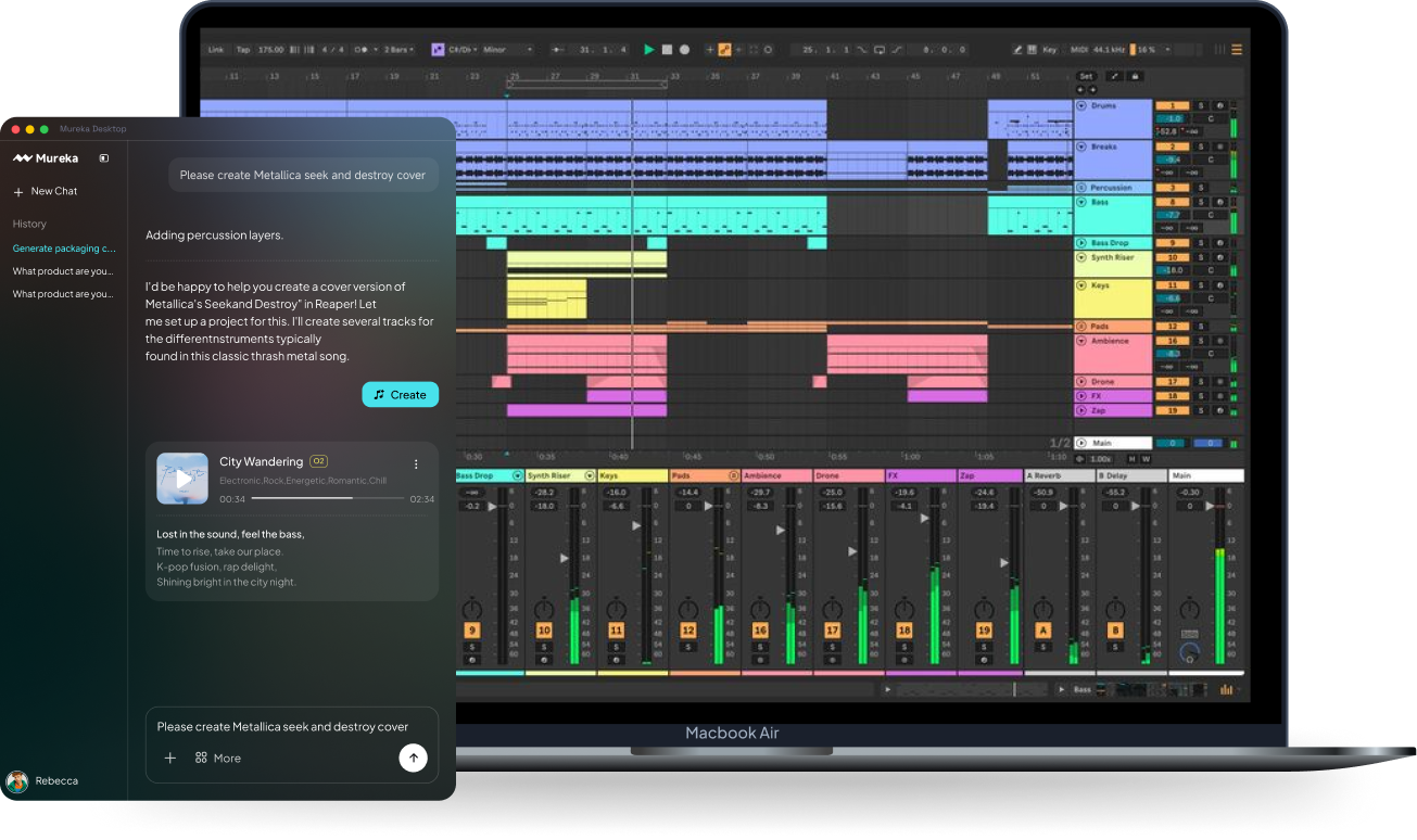 Ableton session on laptop